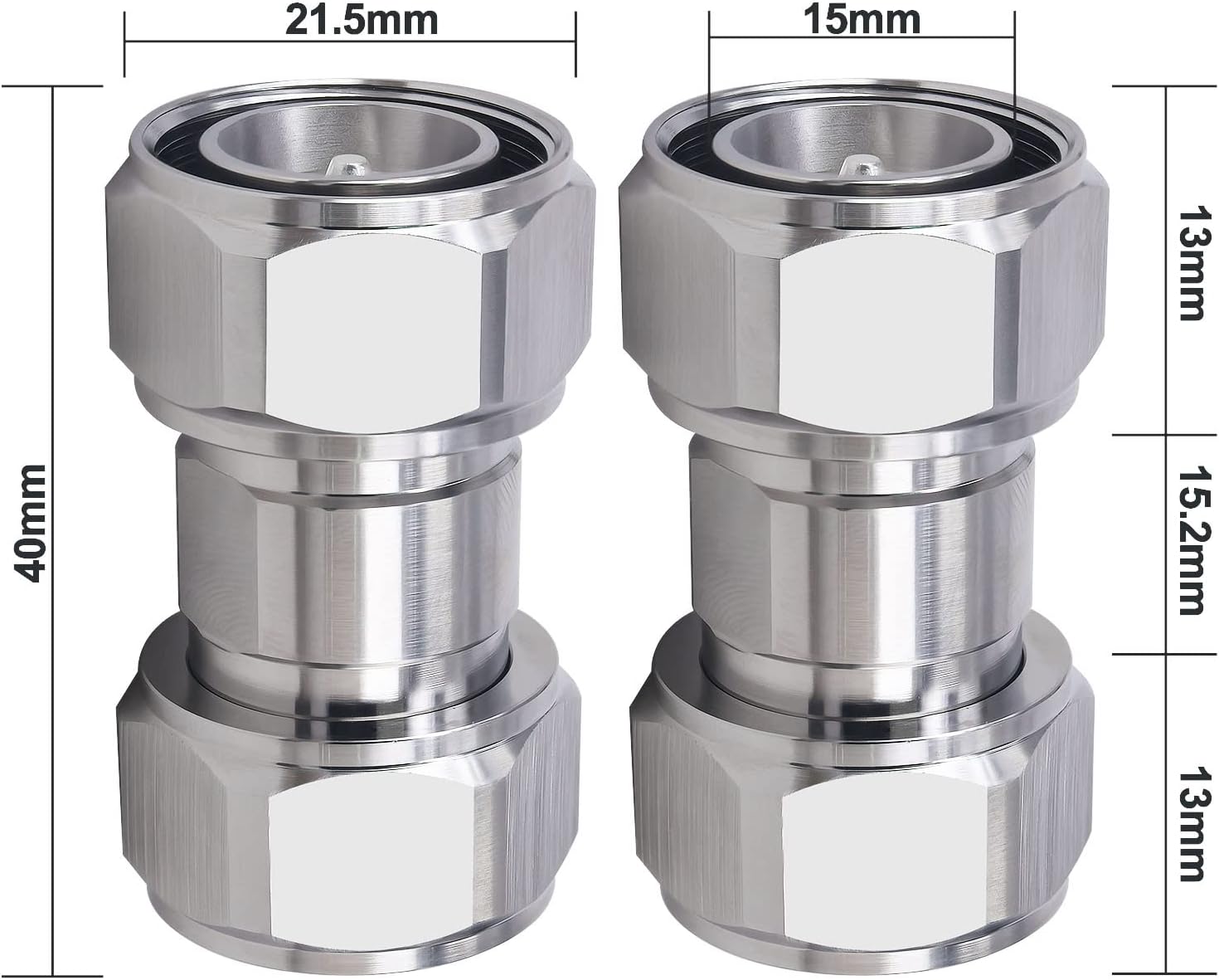 onelinkmore 4.3-10 Mini DIN Male to Male Adapter — Low PIM ≤-160dBc 50 Ohm DC to 6GHz PTFE Barrel Coupler for 5G Small Cell, DAS, PIM Tester Cable Extension, IEC 61169-54 Through Connector