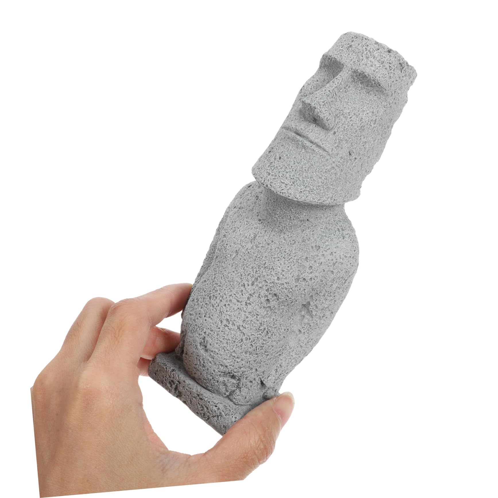 Alipis 3 Pezzi Moai Statua Fish Tank Decor Garden Moai Scultura Desktop Moai Ornamento Acquario Decorazione Giardino Moai Decor Fish Tank Adorn Fish Tank Landscape Moai Figurine Arenaria
