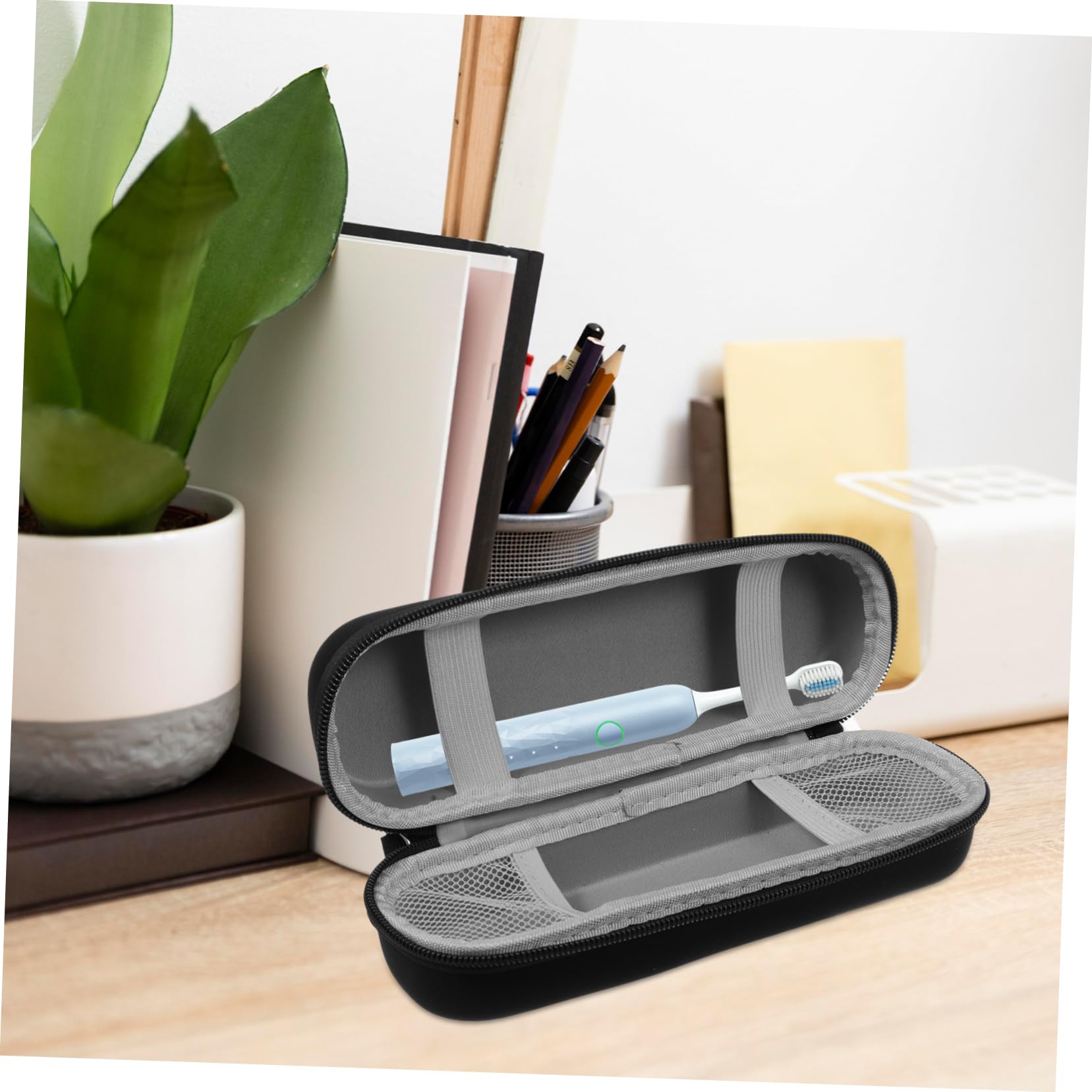 Beavorty 5 Piezas Caja De Almacenamiento De Cepillo De Caja De Cepillo De Funda Protectora para Cepillo De Eléctrico Estuche De Viaje Black Tela Tejida