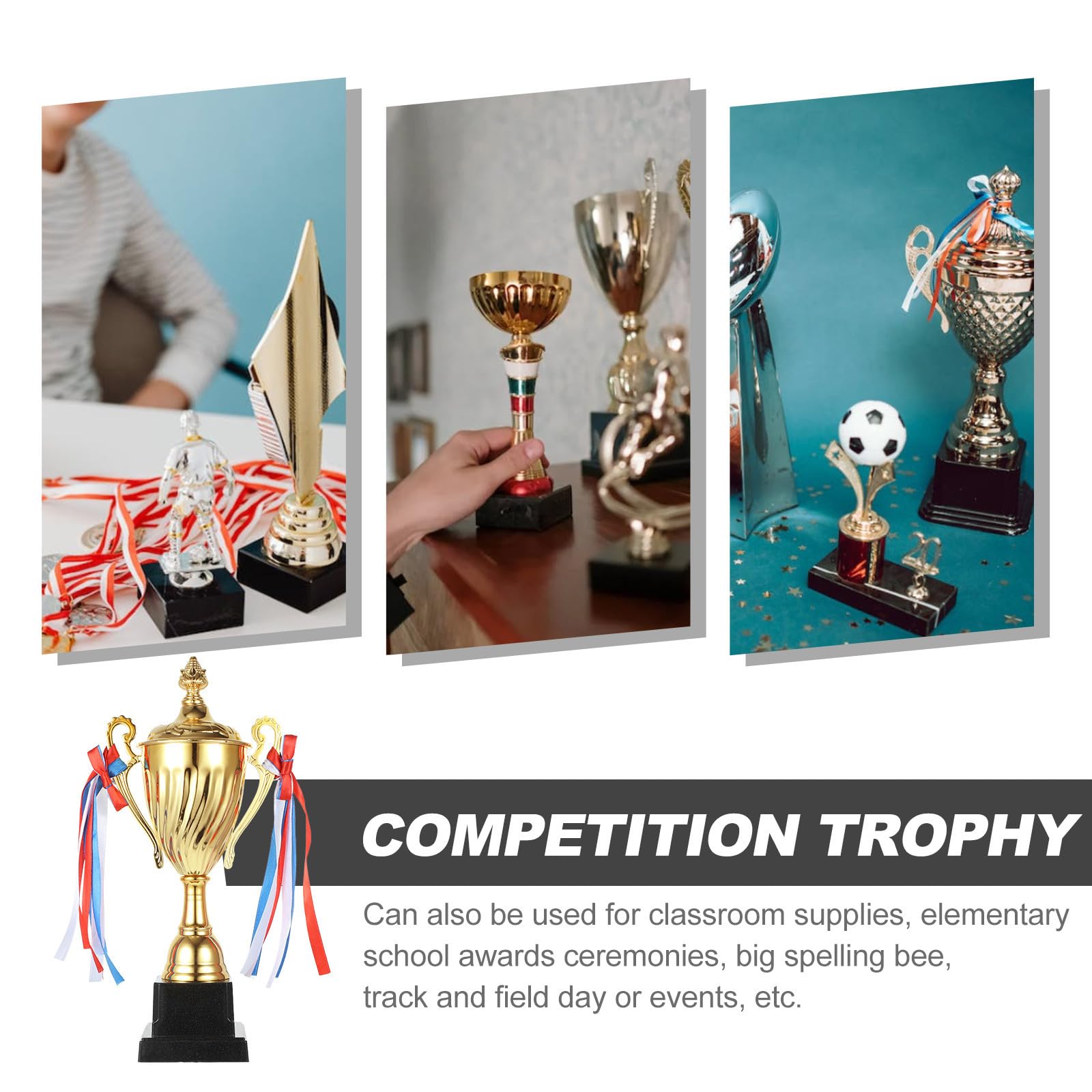 Trofeo Metálico de Karate Dorado para Eventos Deportivos, Trofeo Muy Grande de Metal Adecuado para Competiciones y Torneos Escolares