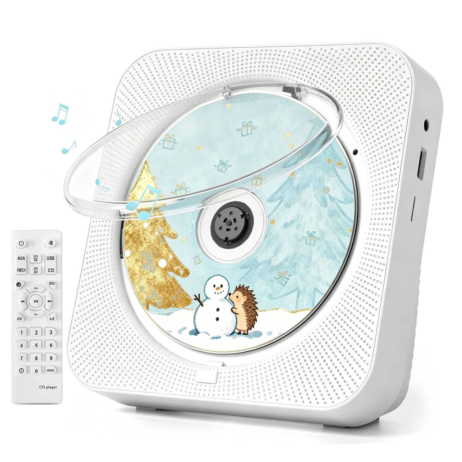 CD Player Portable | CD Player for Home,with HiFi Speakers Bluetooth & LED Display | Supports CD/FM/USB/TF/AUX | Audiophiles & Multi-Room Use-image-34
