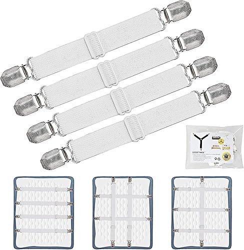 Clips ajustables para sábanas, correas de soporte y tirantes, agarre, se extienden de 21 a 80 pulgadas, bandas elásticas de estilo largo, traje