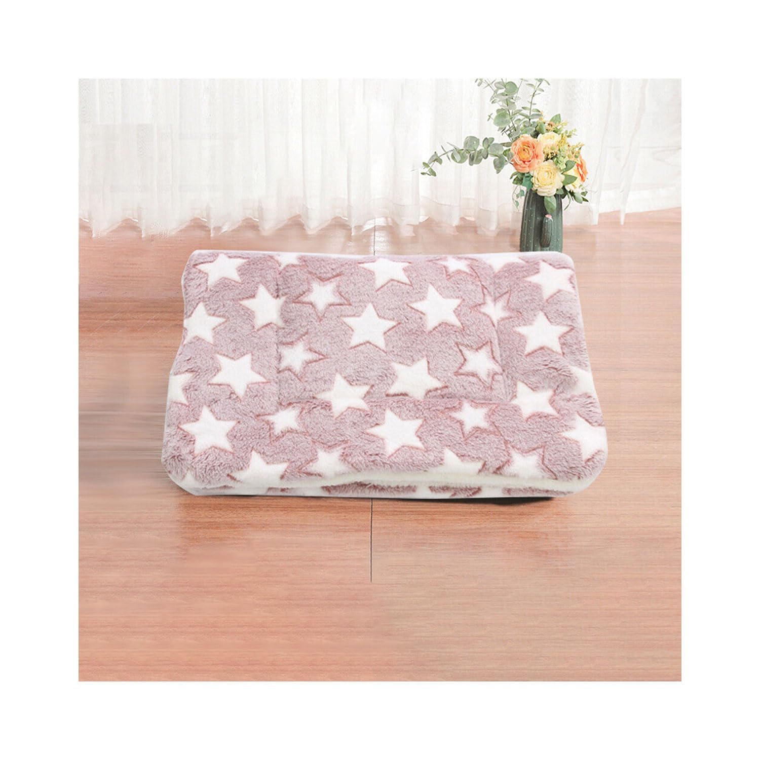 Jupiterjx Pink/White Stars Dog Blanket For Large Dogs, Extra Soft Fluffy Fleece Blanket, Warm Cozy Cat Dogs Throws For Bed & Sofa, Washable Lightweight Printed Puppy Pet Blanket Throw (80X100cm, -White Stars)