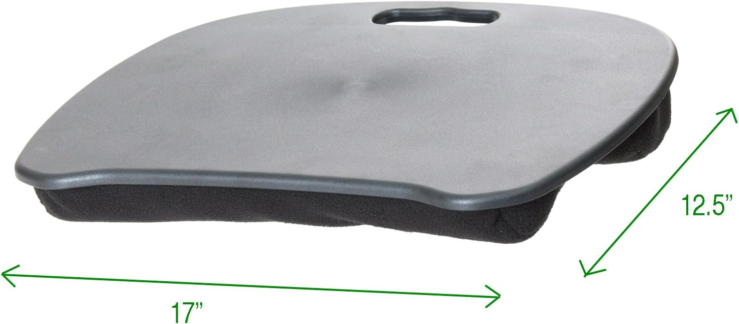 Mind Reader Portable Laptop Lap Desk with Handle, Built-in Cushion for Comfort, Black : Electronics