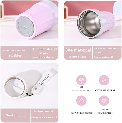Miniatura 6 de Sucolsenr Vaso de café aislado sellado a prueba de fugas aislado al vacío botella de acero inoxidable 304 viaje, llevar agua caliente y fría 14oz
