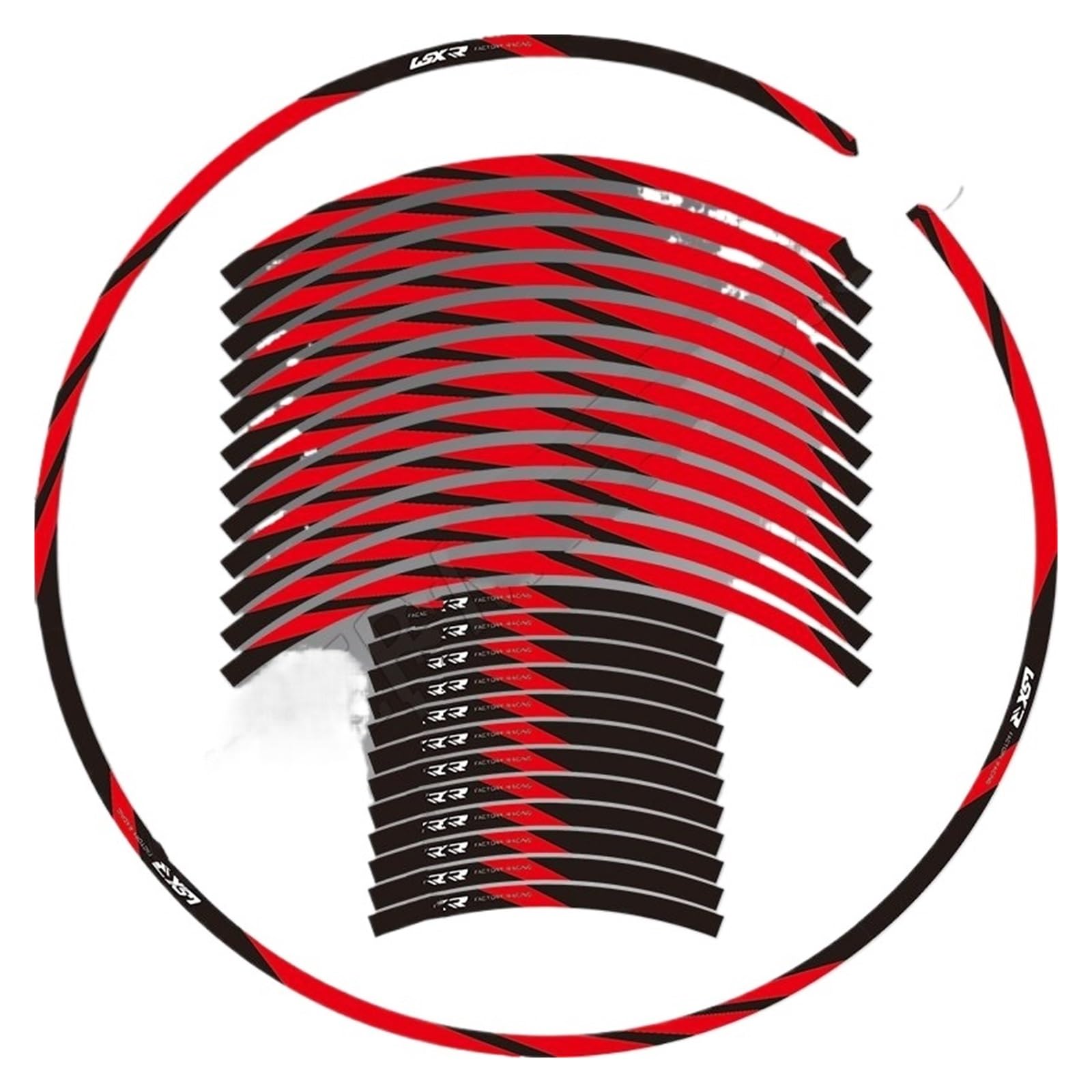 Hub Decals Rim for S&uzuki for GSXR for GSX for GSR GSX250R GSX650R GSX750R 17'' Motorcycle Sticker Rim Decal Stripe Tape Stripe Tape(Red 2)