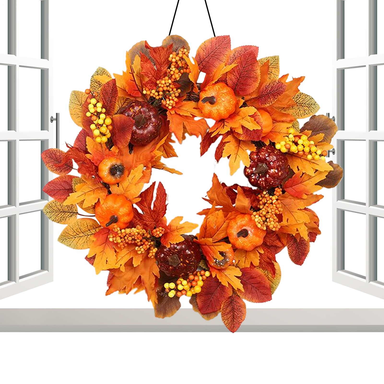 Couronnes d'automne pour porte d'entrée et déco de porche style ferme