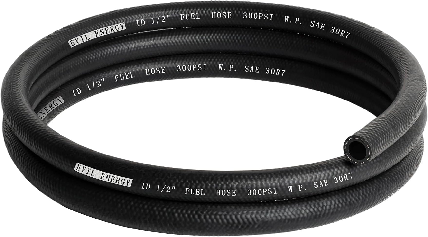 EVIL ENERGY 1/2 Fuel Hose Line Push Lock NBR Rubber SAE 30R7 5FT 300PSI