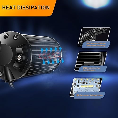 Miniatura 6 de GOOACC 2 módulos LED de triple fila de 6.5 pulgadas, 120 W, barra de luz antiniebla, iluminación de conducción con arnés de cableado todoterreno de