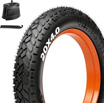 Fat Tire Electric Bike Tires 20x4.0, 1 Pack | Heavy duty tire, all-terrain directional tread, puncture resistant replacement bicycle tire for street and trail riding