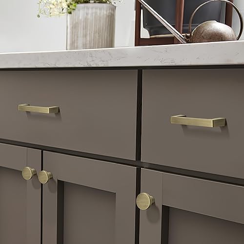 Miniatura 10 de CABDM Paquete de 10 manijas de gabinete de cocina de 3-34 pulgadas, tiradores de bronce champán, tiradores de cajón, accesorios de gabinete de