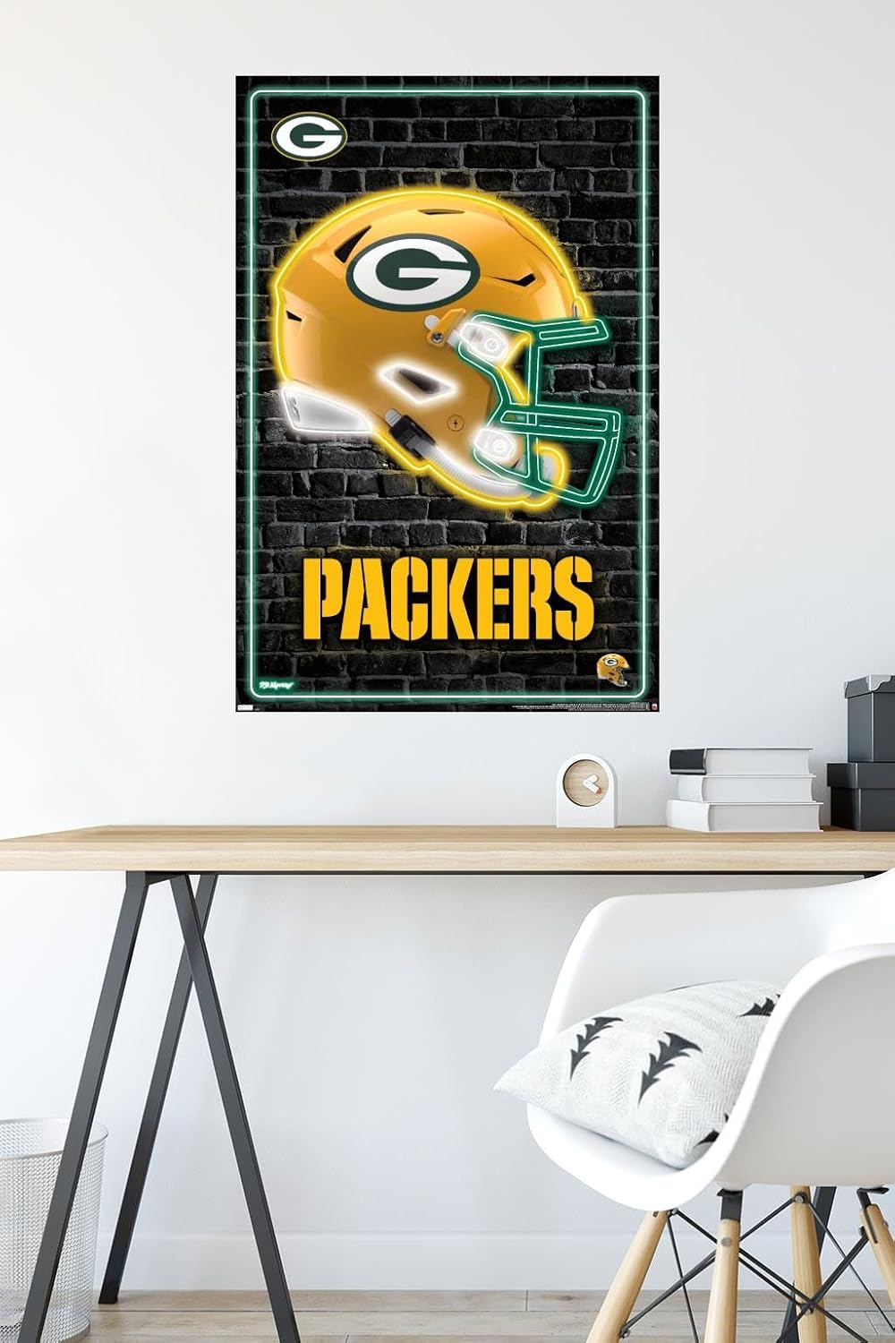 NFL Green Bay Packers - Neon Helmet 23 Wall Poster, 34L" x 22.4W", Unframed Version - Image 4