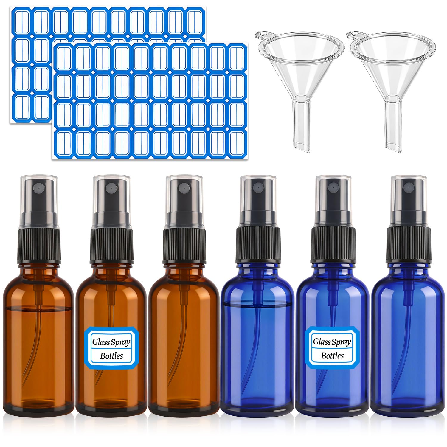 Vaporisateur en verre 30 ml ambre et bleu pour un quotidien zéro déchet