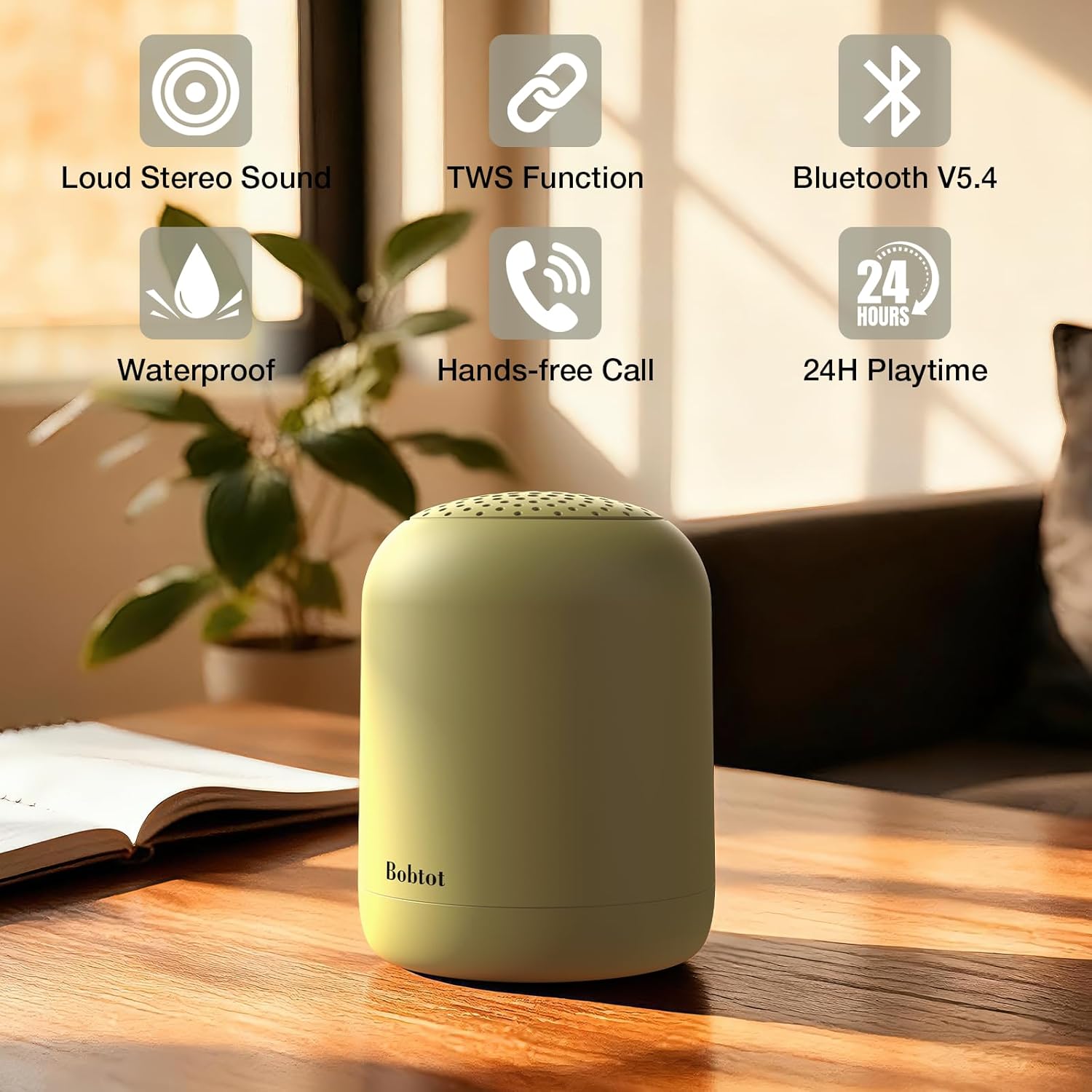 Bobtot Q91 Speaker with key features highlighted