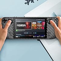 Vista 7 de DLseego Adhesivo de fibra de carbono negro para Steam Deck Stripe Vinilo protector anti huellas dactilares resistente a los arañazos cubierta