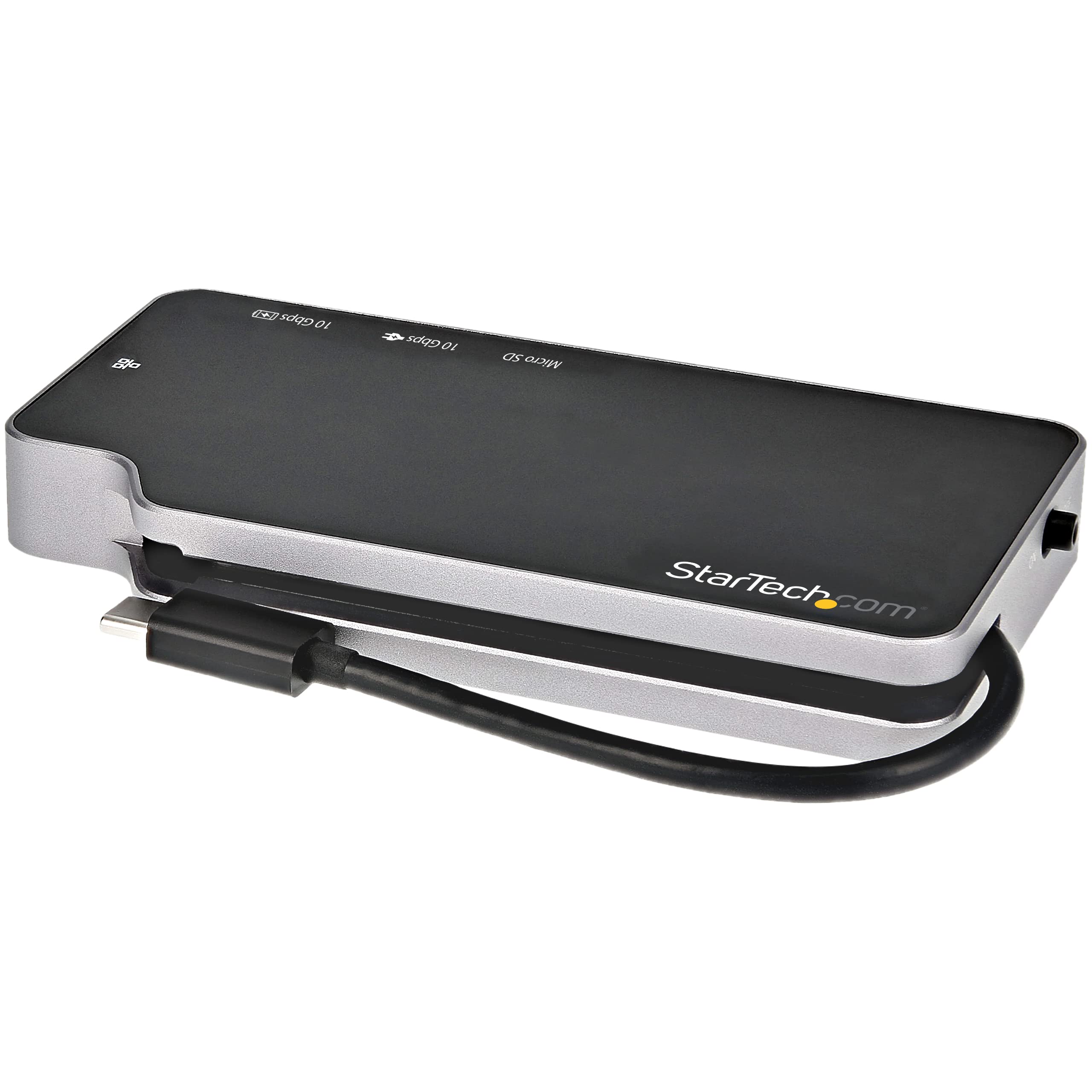 StarTech Adaptador Multipuertos USB-C HDMI 4K o VGA, PD 100W, GbE, microSD | PD de 100W de paso, Ethernet Gigabit, Carcasa de aluminio, Windows, macOS y Android