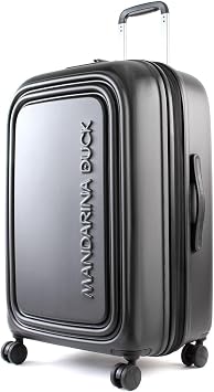Mandarina Duck Logoduck+ Expandable Medium Trolley - Black - Hard Shell - 8 Wheels - TSA Lock