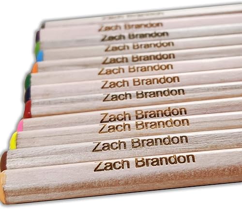 Miniatura 2 de Label Weavers Lápices de madera para colorear personalizados, paquete de 12 en caja con nombre, lápices de colores para la escuela o regalo
