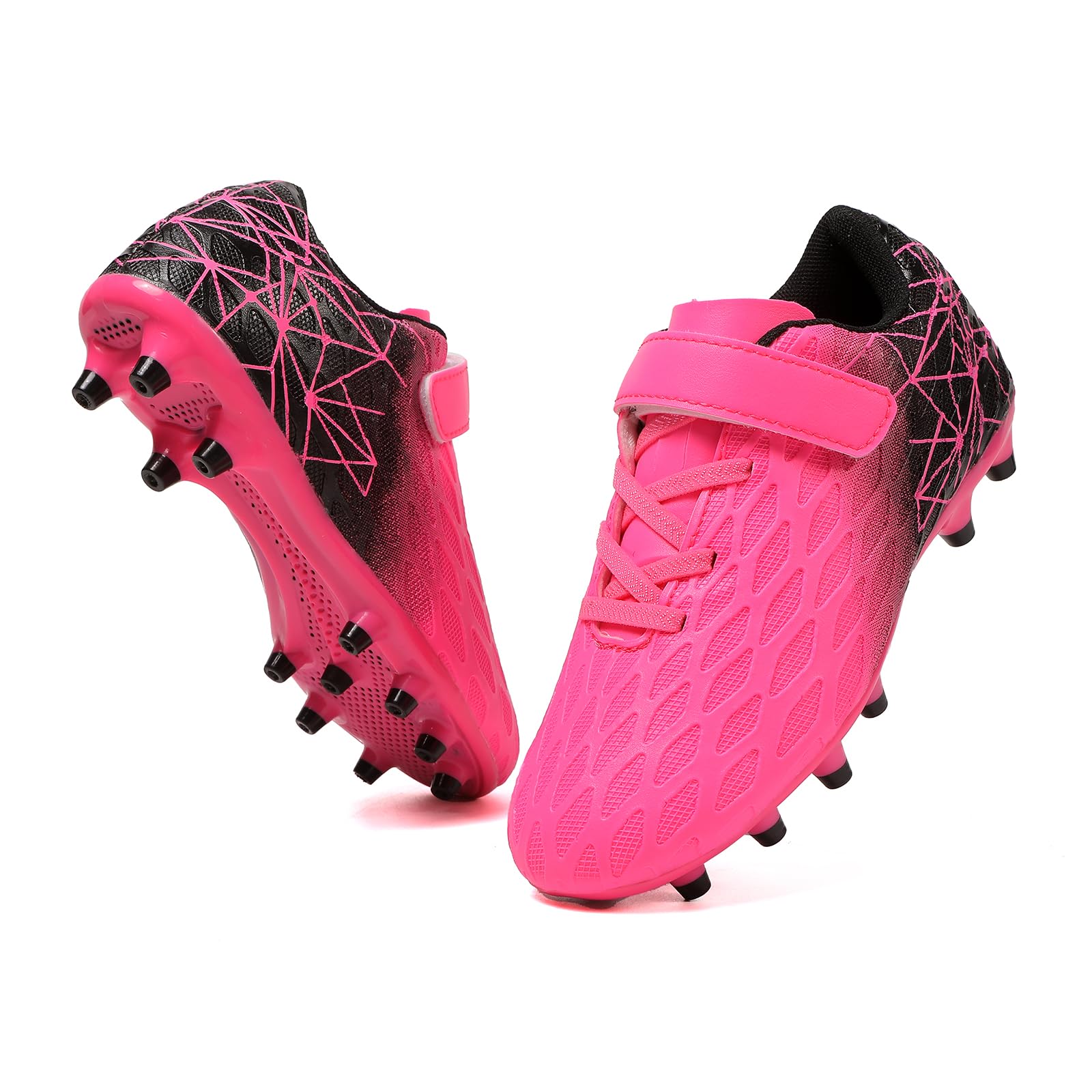 Skerxut Soccer Cleats, Kids Firm Ground Football Shoes, Boys Girls Athletic Outdoor
