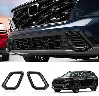 for Honda CRV CR-V Sport Touring Hybrid 2023 2024 2025 2026 Car Accessories ABS Front Bottom Bumper Lid Cover Strip Trim 2PCS (Carbon Fiber Grain)