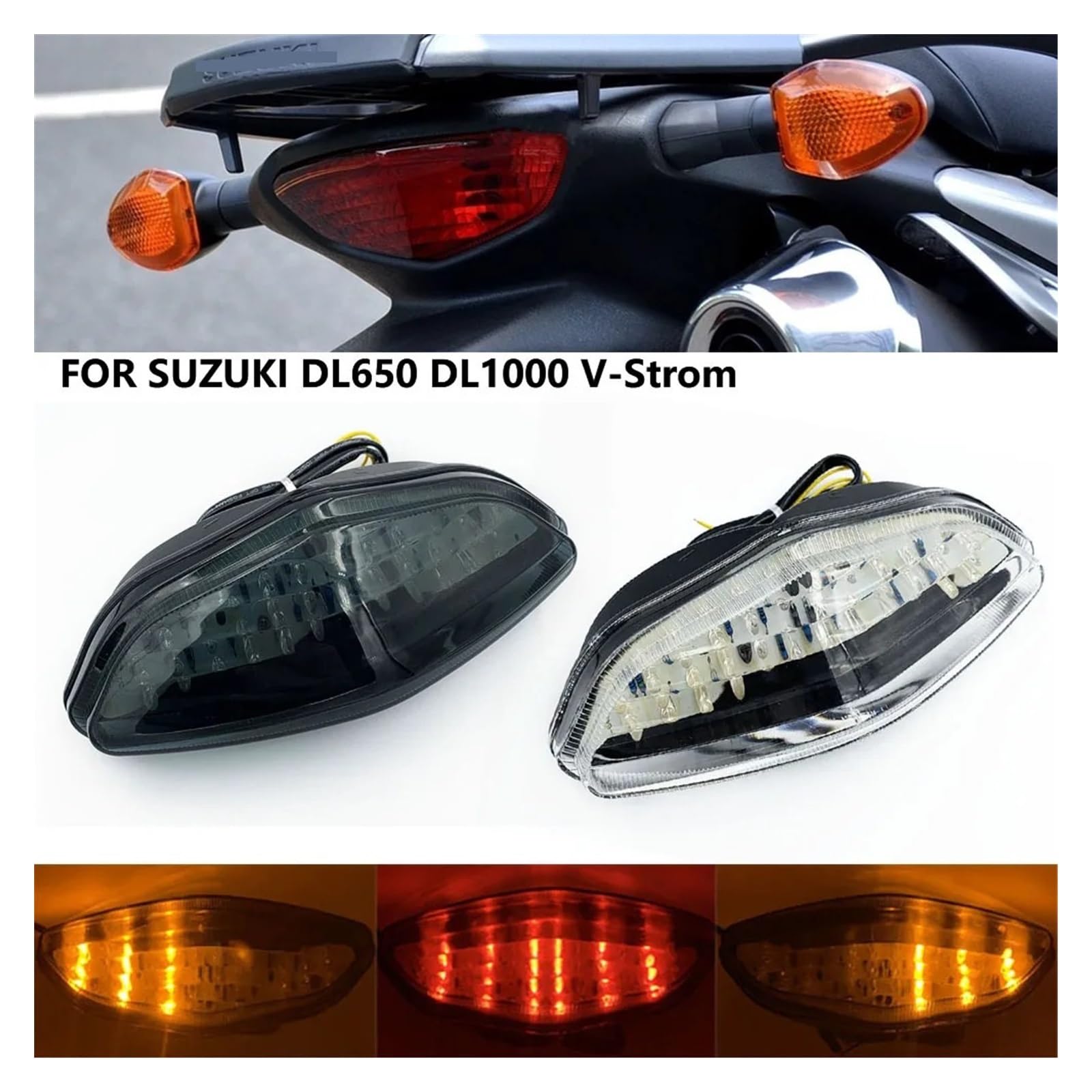 Lot de 8 clignotants pour motos DL 650 V-Strom XT, DL650 V-Strom