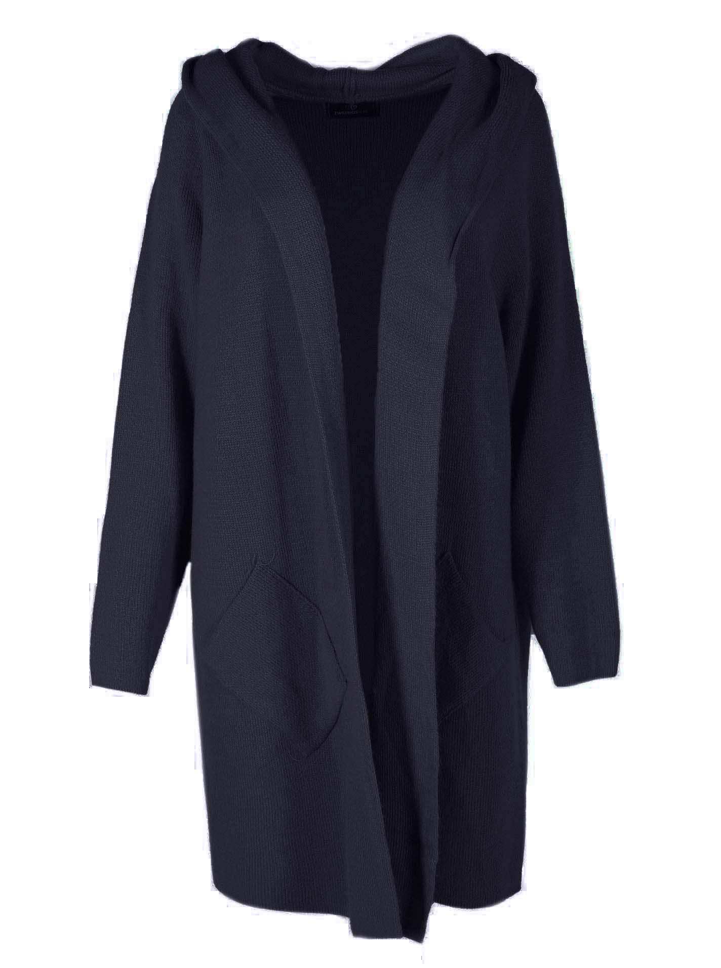 Zwillingsherz Strickjacke Cardigan für Damen - Hochwertiger Mantel Überwurf warm kuschelig weich mit Kapuze - Cape Umhang Strick Frühjahr Herbst Winter