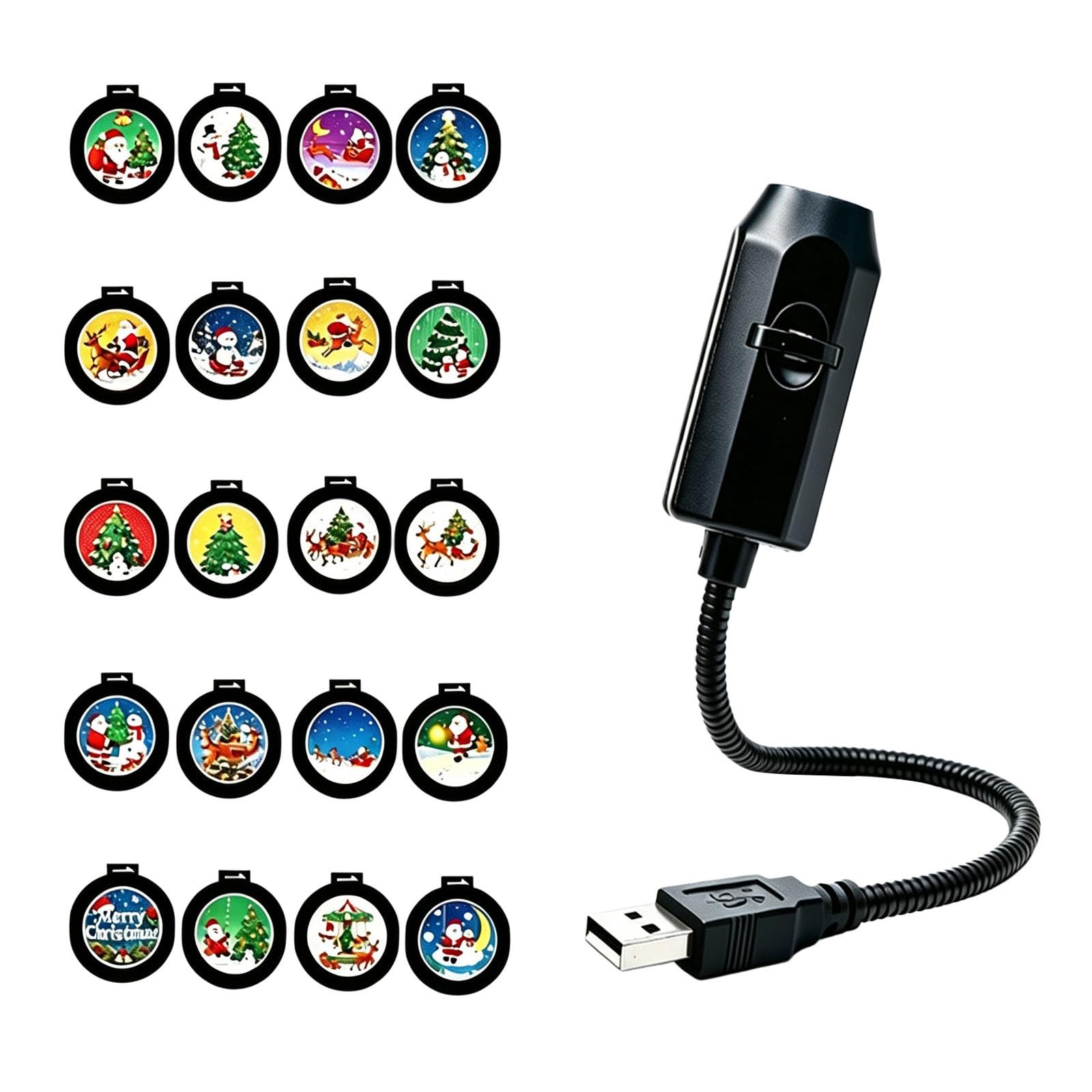 Plug and Play HD Christmas Projector Indoor with Replaceable Slides，20PC