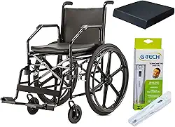 Cadeira de Rodas Dobrável Confortável + Almofada + Termômetro: Resistente, Aço, Alumínio e Original