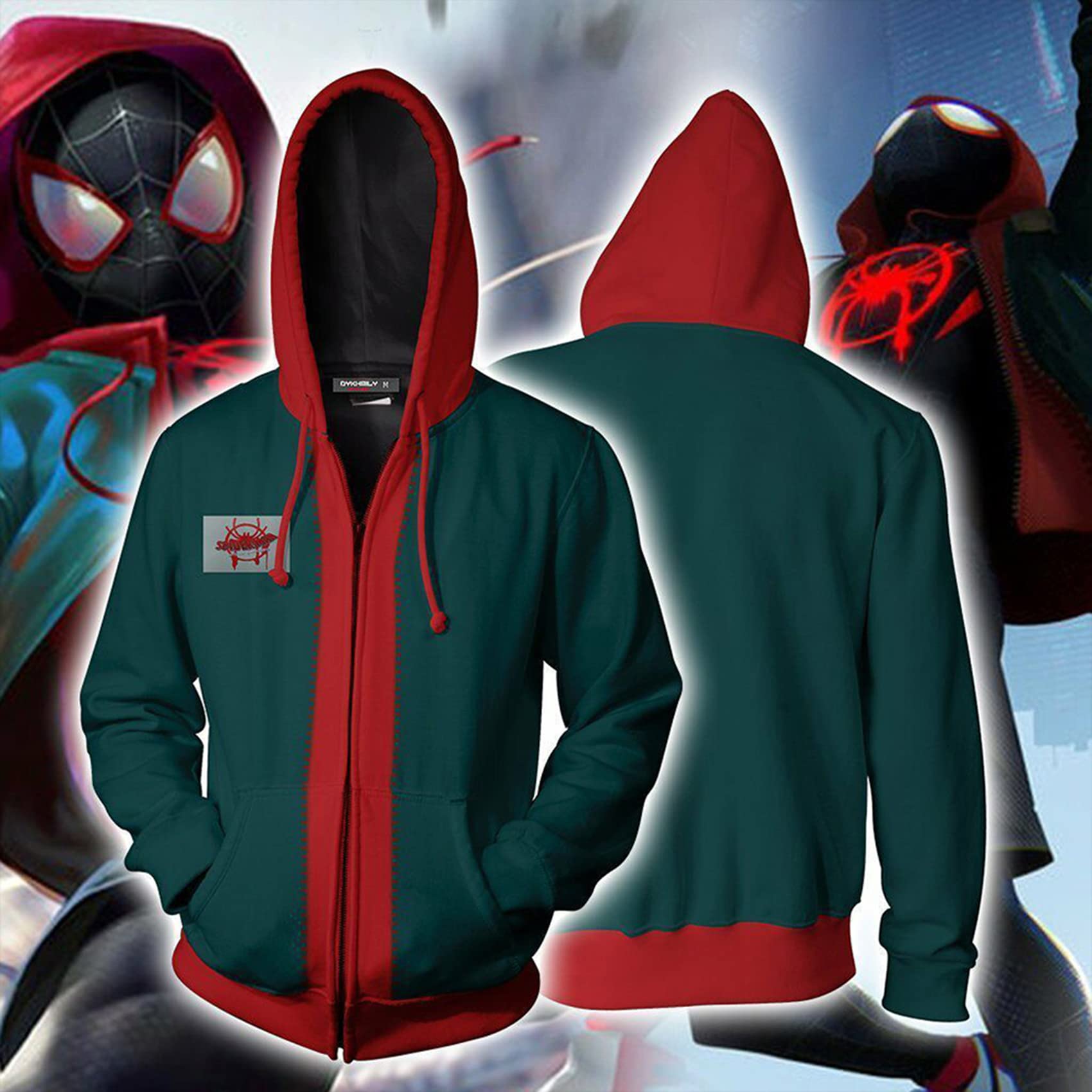 Amazon.co.jp: マイルズモラレスメンズパーカースパイダーバー