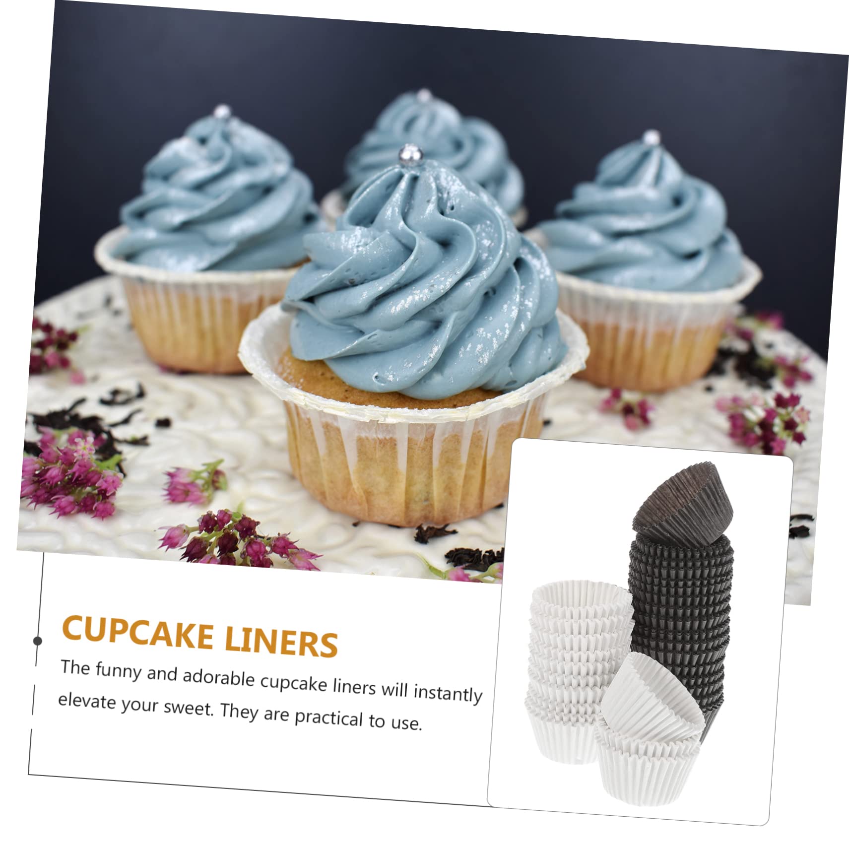 HEMOTON 1000 Piezas de Molde de Papel para Muffins y Vaso de Papel para Cupcakes Resistente Grasa para Fiestas de Graduación y Bodas