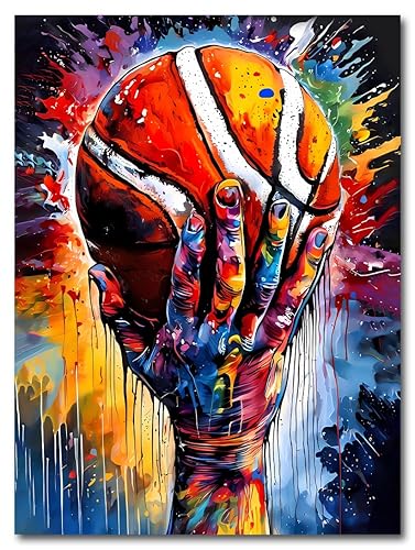 ZHAXFA Inspirational Basketball Wall Art Prints,Modern Street Graffiti Sports Basketball
