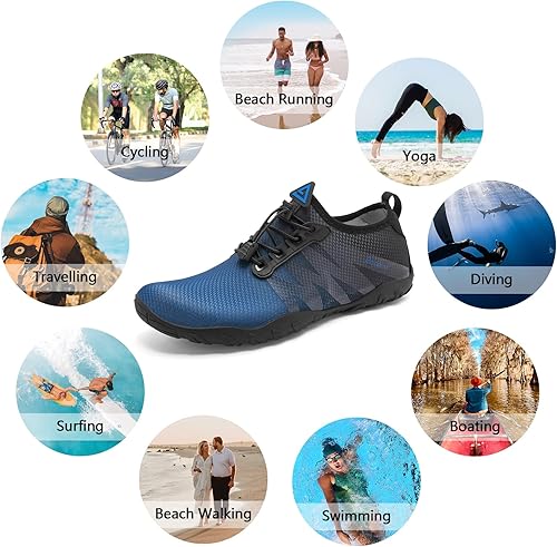 Miniatura 2 de Racqua Zapatos de agua para hombres y mujeres, secado rápido, colores degradados, descalzos, acuáticos, atléticos, natación, surf, playa, zapatos
