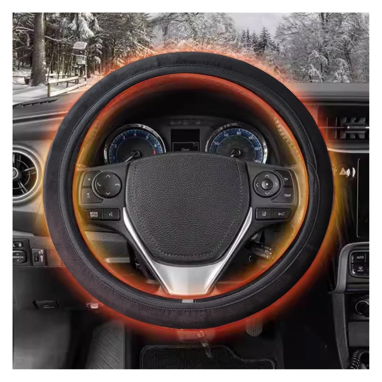 Cubierta Volante Coche Funda para Cubierta De Calefacción Calentador Invierno Protector Universal Automóvil Accesorios Cubiertas para Volante Automóvil Protector para Volante