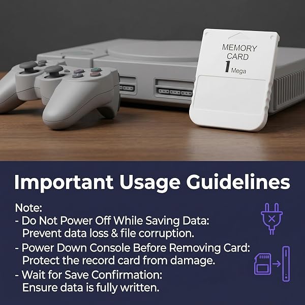 Carte Mémoire de Jeu Haute Vitesse 1 MB, Carte Mémoire De Jeu Compatible avec PS1, Mémoire 1MB Haute Vitesse pour Console Rétro, Accessoire Durable pour Une Utilisation Régulière - 5