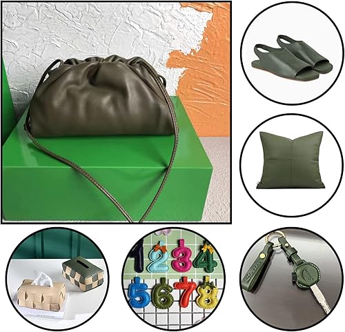 Miniatura 10 de Picheng Sábanas lisas de piel sintética de color sólido de 13.8 x 53 pulgadas, rollo de piel sintética suave muy adecuado para hacer manualidades