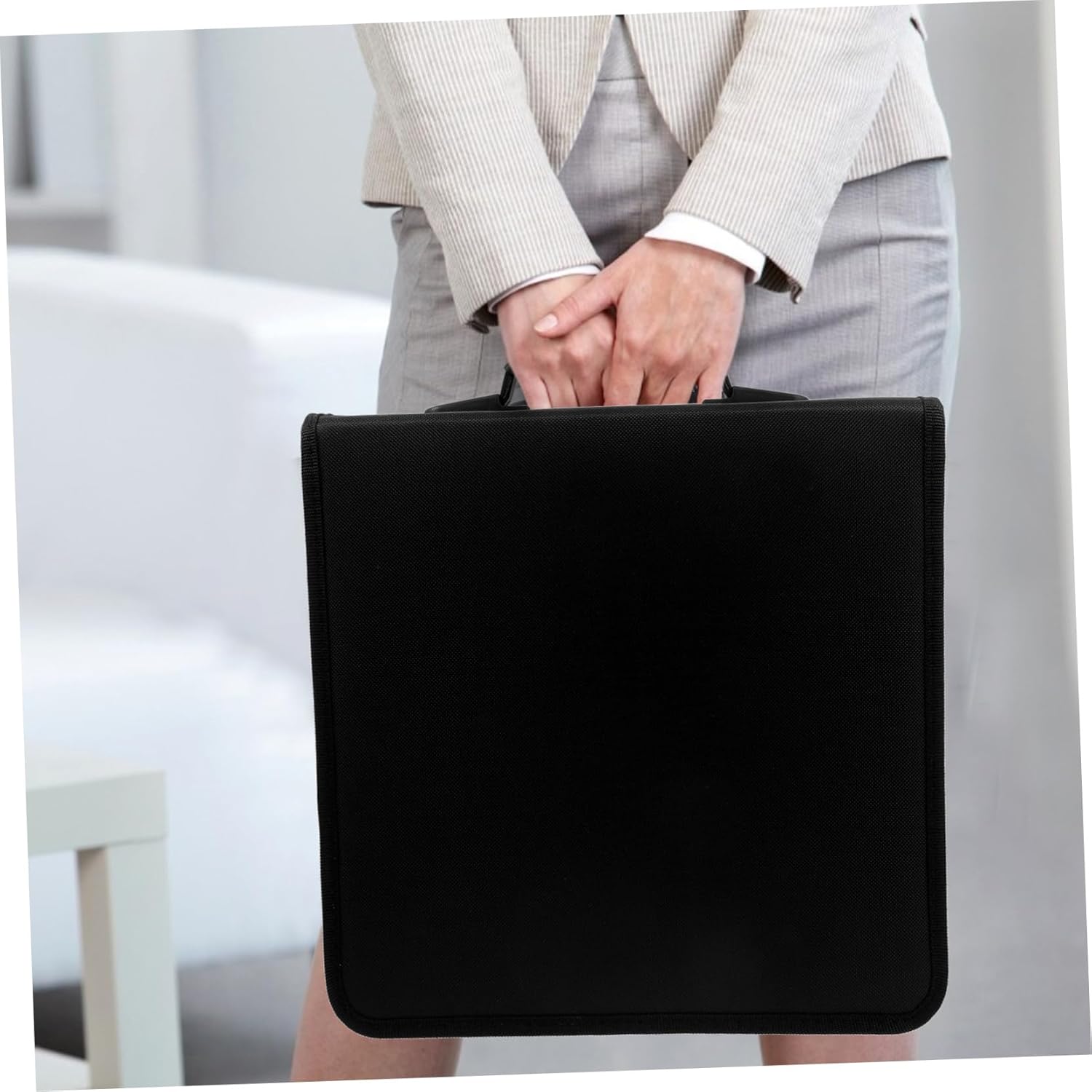 PRETYZOOM 500pieces Large Capacity Cd Binder Pu Leather Cd Case Storage Case Handle for Car Home Office