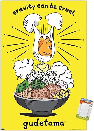 Trends International Gudetama - Póster de pared por gravedad, 22.375 x 34 pulgadas, paquete de póster y montaje Trends International Gudetama - Póster de pared por gravedad, 22.375 x 34 pulgadas, paquete de póster y montaje