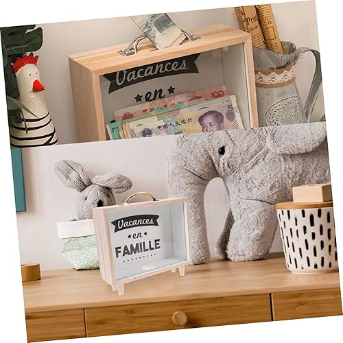 Miniatura 6 de Vaguelly Caja de dinero de madera de madera, alcancía, fondo, sombra, alcancias, para adultos, decoración del hogar, banco de dinero, decoración