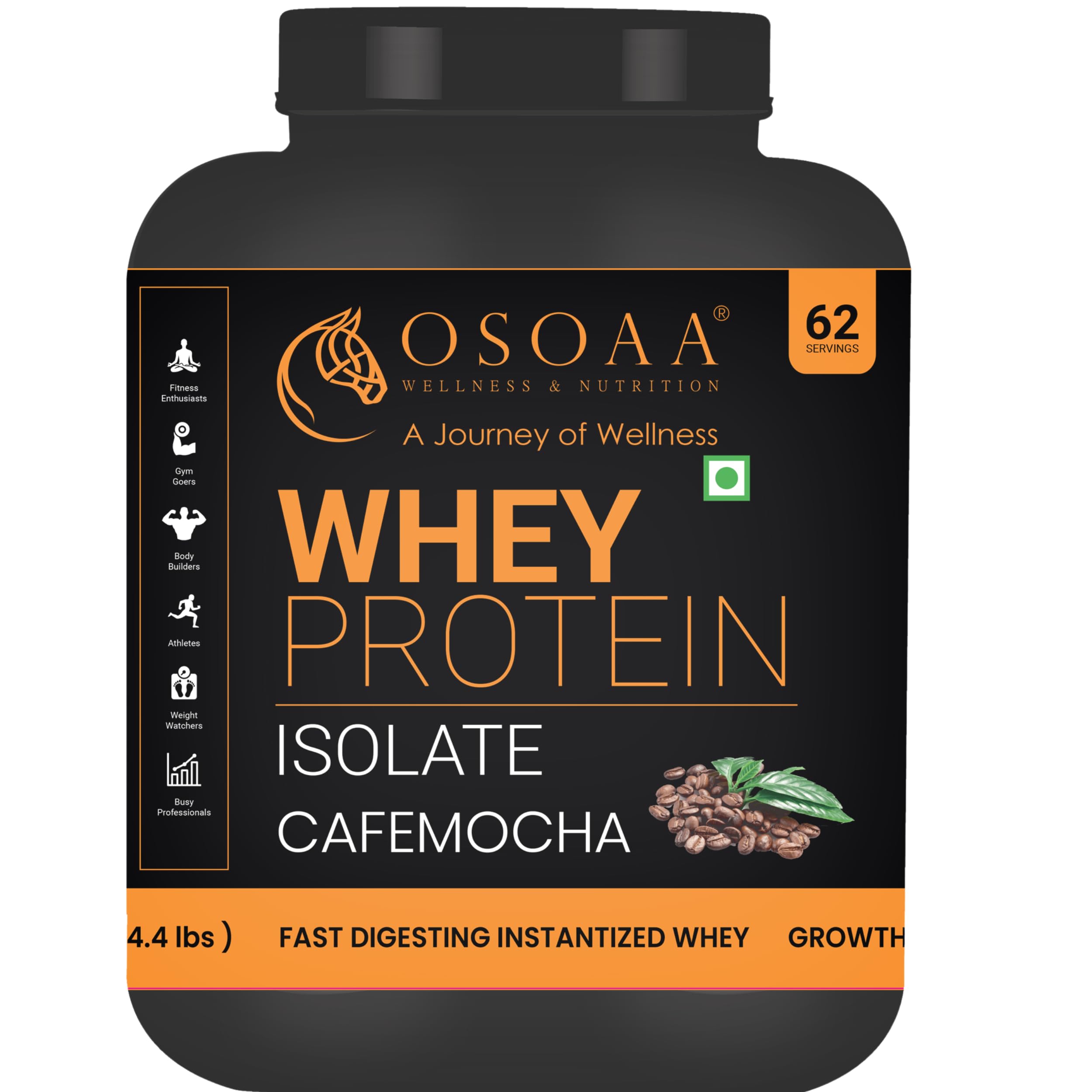OSOAA Whey Protein Isolate Powder 2kg, Café Mocha | 27.2g Protein Powder for Muscle Support & Recovery | 100% Authentic Protein Supplement Powder & No Adulteration (B09L7WKSBN) Amazon Price History, Amazon Price Tracker