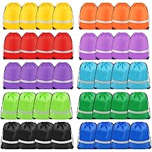 Mochilas con cord&oacute;n de 40 piezas Bolsas a granel, Bolsa con cord&oacute;n resistente al agua con tira reflectante para mujeres y hombres, Bolsa de gimnasio con cord&oacute;n DIY para yoga, deporte, viaje por la playa, multicolor