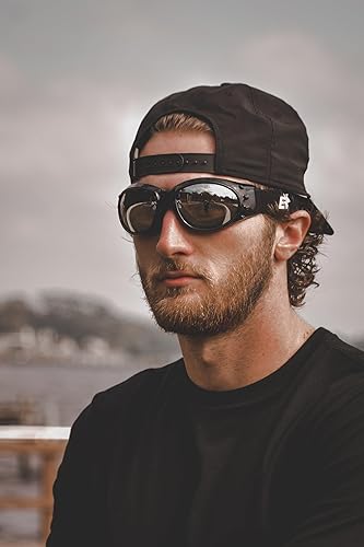 Miniatura 9 de Birdz 2 pares de gafas Eagle Black acolchadas para motocicleta con lentes transparentes y ámbar