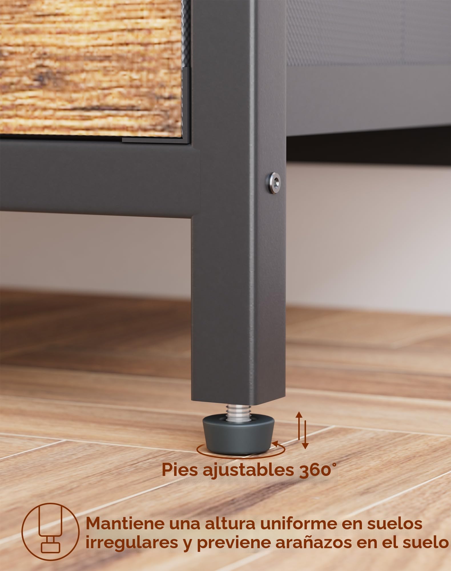 YMYNY Mesita de Noche, Mesa Auxiliar de Sofá, Mesilla de Noche con 2 Cajones de Tela, 2 Estante Abierto, Estilo Moderno, Mesa Pequeña de Centro, Mesa de Café, para Dormitorio, Salón, Marrón HST011H