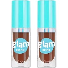 Nicka K New York Glam Lip Oil, Long Lasting, Tinted Lip Gloss, Nourihes, Hydrates Black Russian 2 Pack