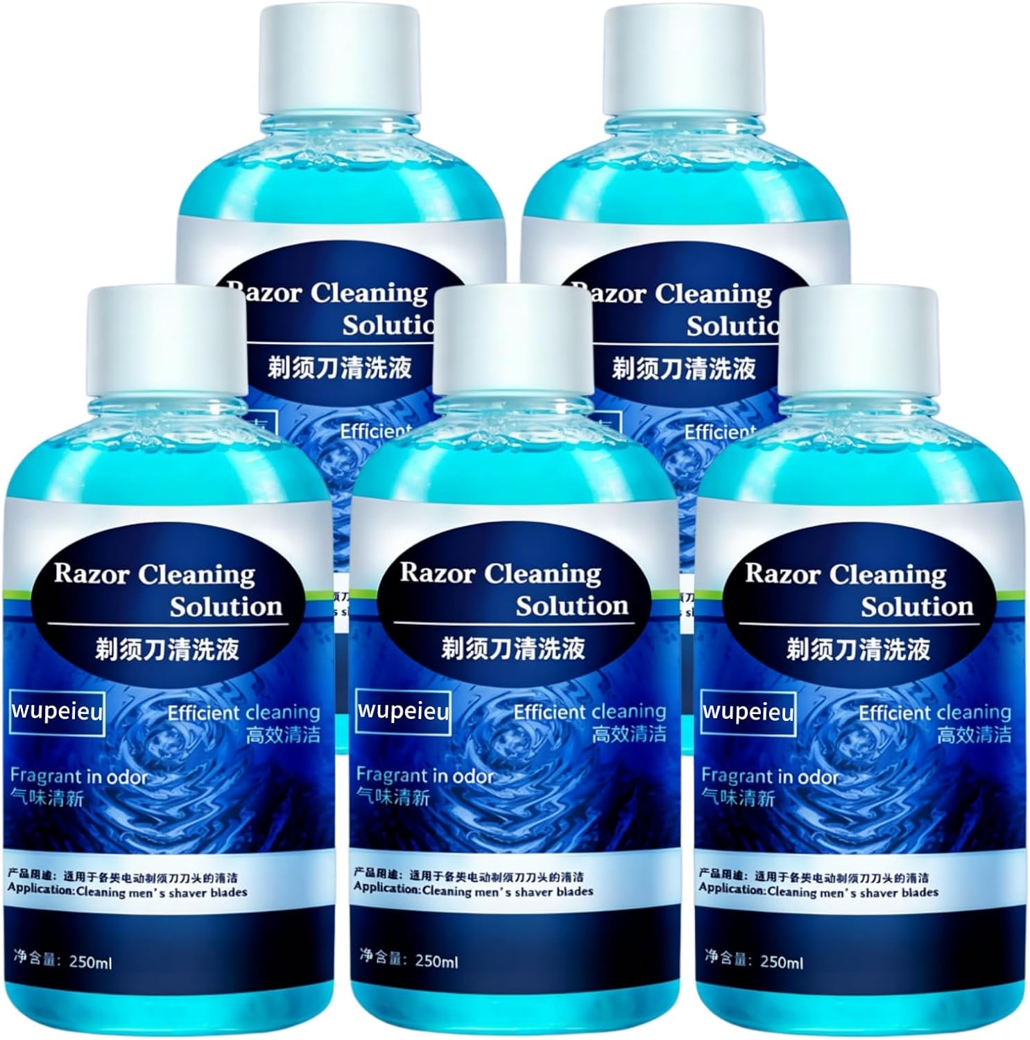 250ml Razor Cleaning Solution Compatible With Panasonic WES035P ES-4L03 ES-4LM3-A405 Cleaning Cartridge, Cleans Your Shaver For Optimal Hygiene(5 pcs)