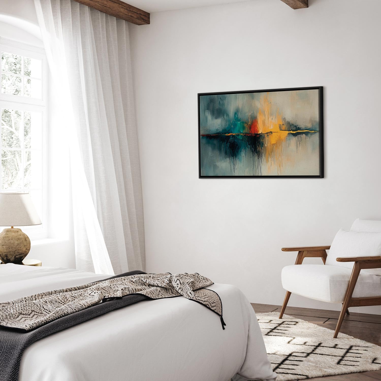 murando - Obraz Akustyczny na Płótnie Strukturalnym Abstrakcyjny Krajobraz 60x40 cm - Panel Akustyczny Dekoracyjny Obraz Ścienny - Wygłuszająca Dekoracja Ścienna do Sypialni a-H-10167-b-a