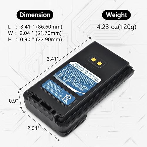 Miniatura 2 de Paquete de 2 baterías de iones de litio de 7.4V 2600mAh SBR-26Li de repuesto para radios portátiles Yaesu FT-25R FT-65R FTA-250