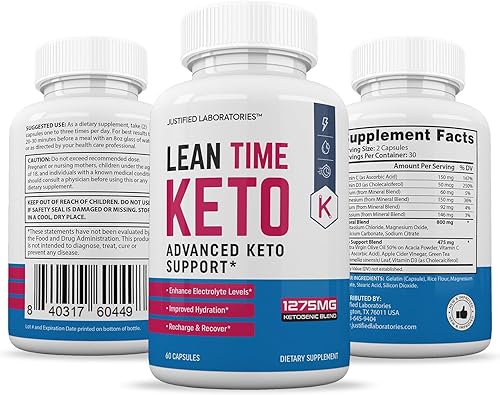 Miniatura 6 de Lean Time Keto Pills 1275 mg Fórmula nueva y mejorada que contiene vinagre de sidra de manzana, aceite de oliva virgen extra en polvo, hoja de té