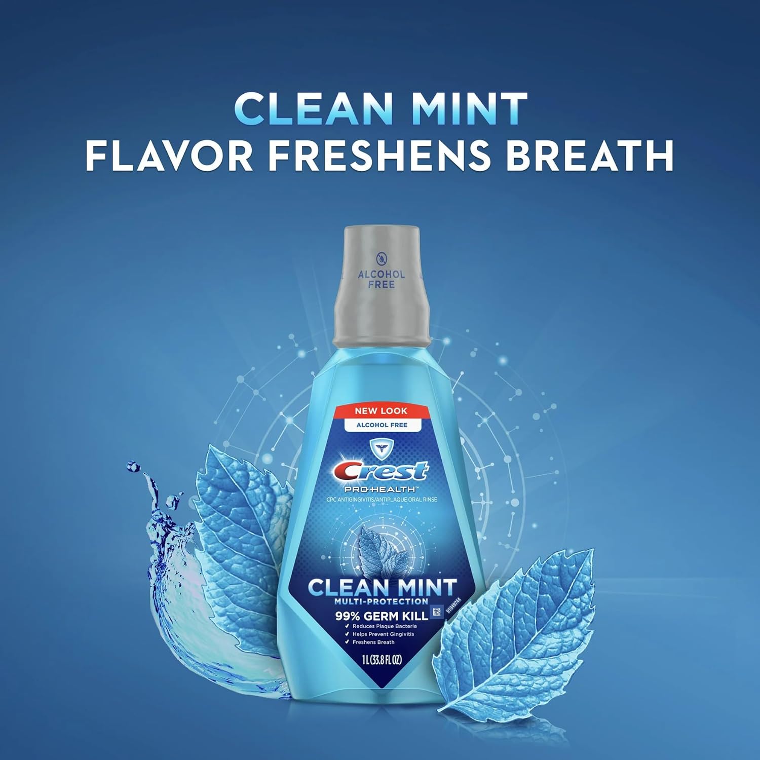 Crest Pro-Health Multi-Protection Refreshing Clean Mint Oral Rinse, 33.8 fl oz, (Pack of, 2)