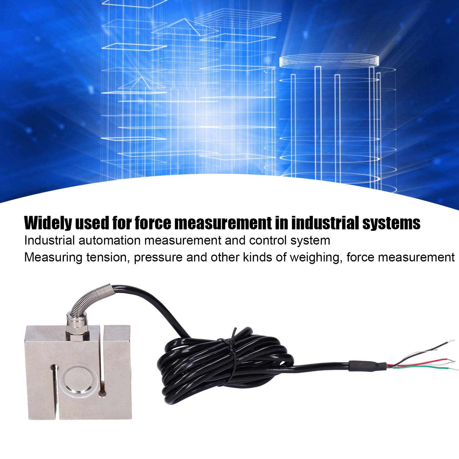 Wägezellensensor, Zugkraft S-Typ Wägezellensensor mit Kabel 40Cr legierter Stahl DYLY-104 DC 5-15V(200kg)