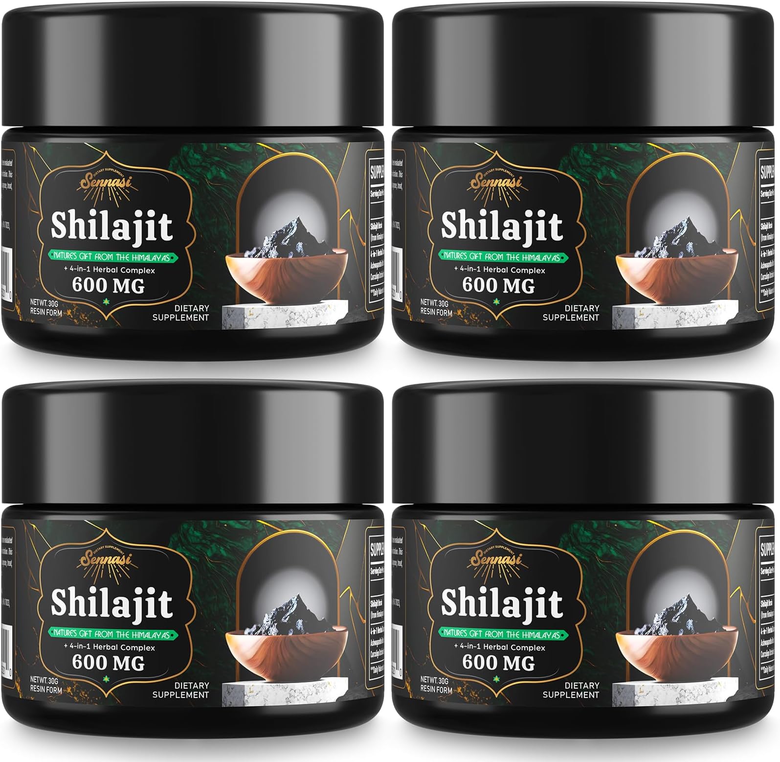 600 MG Pure Himalayan Shilajit Resin - Shilajit Supplement with Fulvic Acid & 85+ Trace Minerals for Energy, Immunity, Brain Power, 120 Grams
